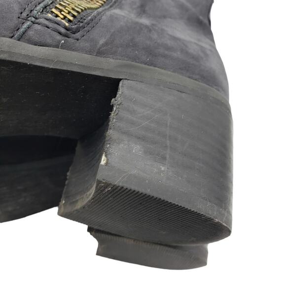 BP Ankle Boots Black Block Heel Braided Zipper - Picture 7 of 10